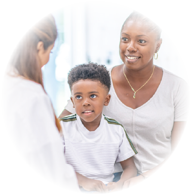 Mom doctor and child